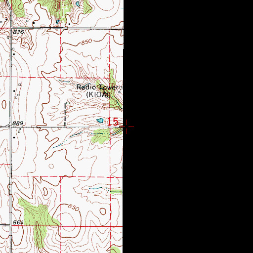 Topographic Map of Moore Cemetery, IA