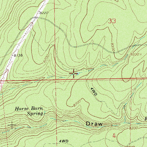 Topographic Map of Divide Reservoir, CO