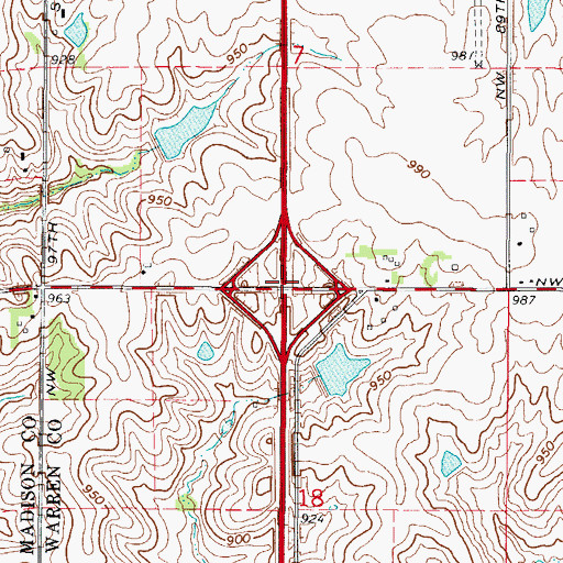 Topographic Map of Interchange 65, IA