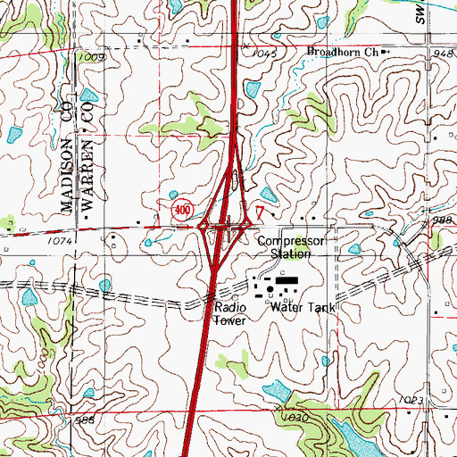 Topographic Map of Interchange 47, IA