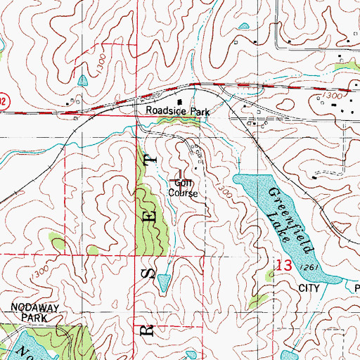 Topographic Map of Country Club, IA