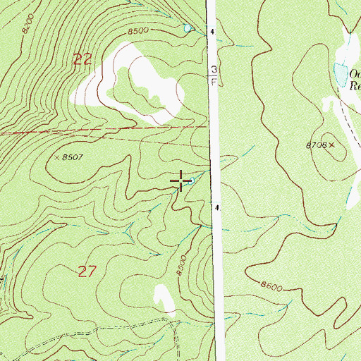 Topographic Map of Rocky Draw Number Two Reservoir, CO