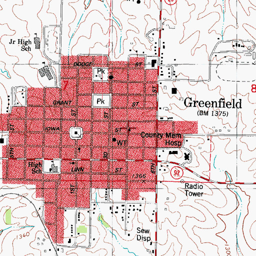Topographic Map of Plymouth Brethren Gospel Chapel, IA