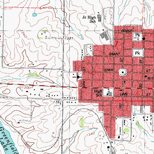 Topographic Map of United Methodist Church, IA