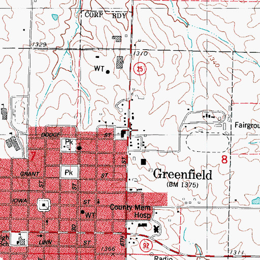 Topographic Map of Living Word Family Church, IA