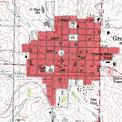 Topographic Map of Cornerstone Evangelical Free Church, IA