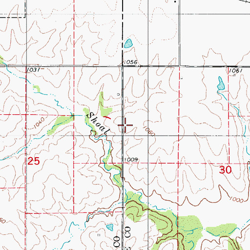 Topographic Map of Walsh Post Office (historical), IA