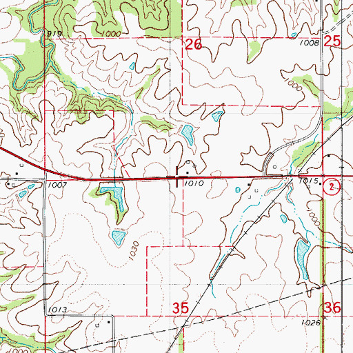 Topographic Map of Harkes Post Office (historical), IA