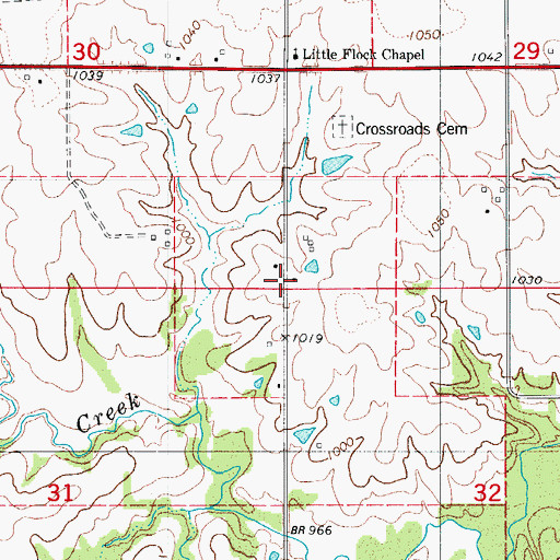 Topographic Map of Johnstown Post Office (historical), IA