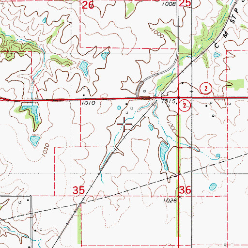 Topographic Map of Marsdenville (historical), IA