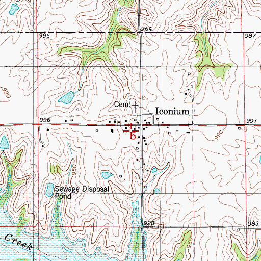 Topographic Map of Iconium Post Office (historical), IA
