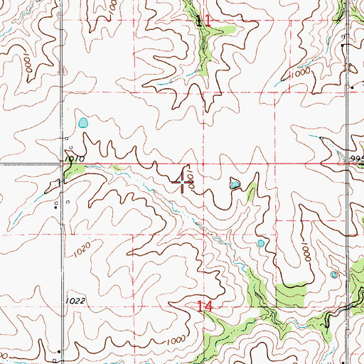 Topographic Map of Memphis Post Office (historical), IA