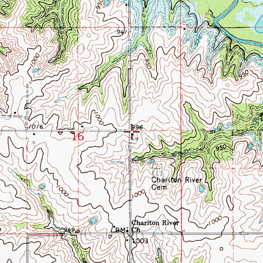 Topographic Map of Milledgeville Post Office (historical), IA