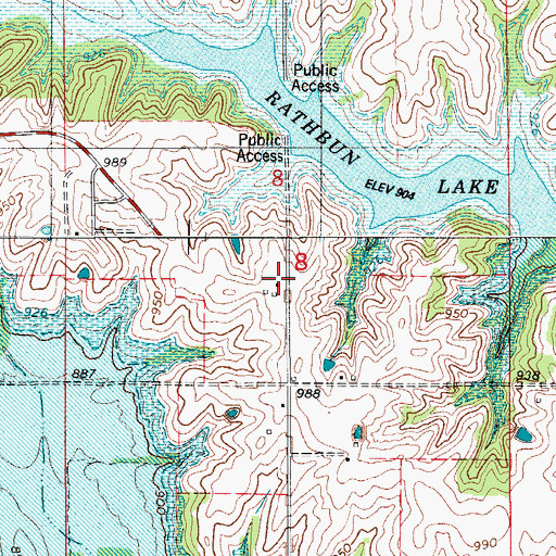 Topographic Map of Calhoun Post Office (historical), IA