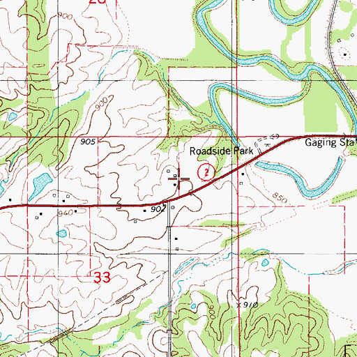 Topographic Map of Sharon Post Office (historical), IA