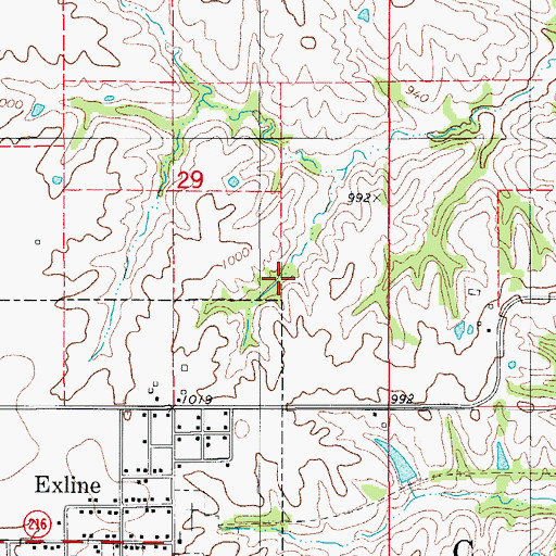 Topographic Map of Sedan (historical), IA