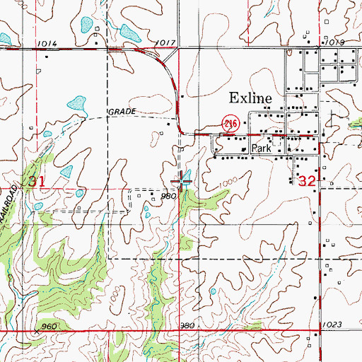 Topographic Map of Caldwell Post Office (historical), IA