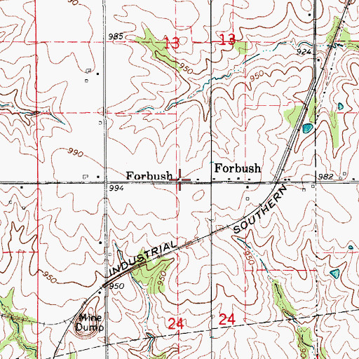 Topographic Map of Forbush Post Office (historical), IA