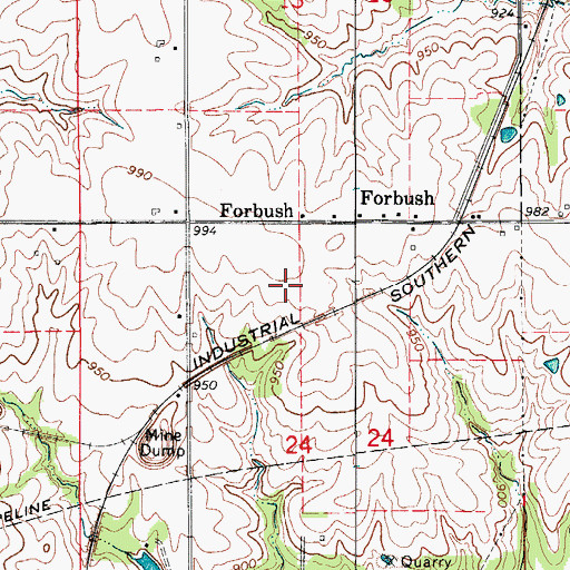 Topographic Map of Forbush (historical), IA
