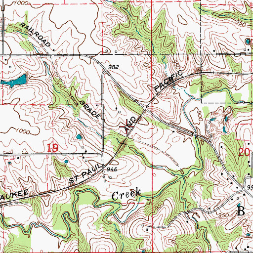 Topographic Map of Diamond Post Office (historical), IA