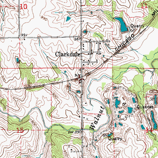 Topographic Map of Clarkdale, IA