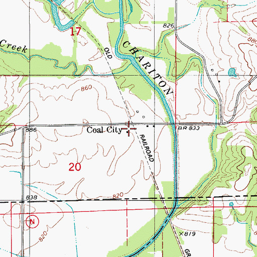 Topographic Map of Coal City Post Office (historical), IA