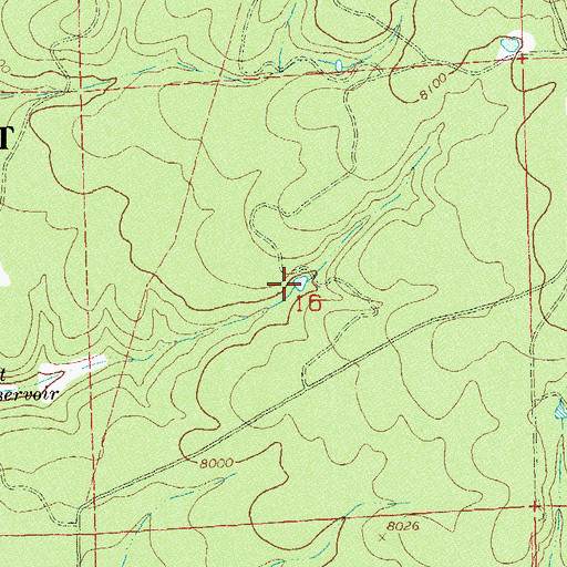Topographic Map of Tom Number One Reservoir, CO