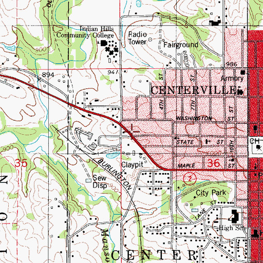 Topographic Map of Appanoose County Sheriff's Office, IA