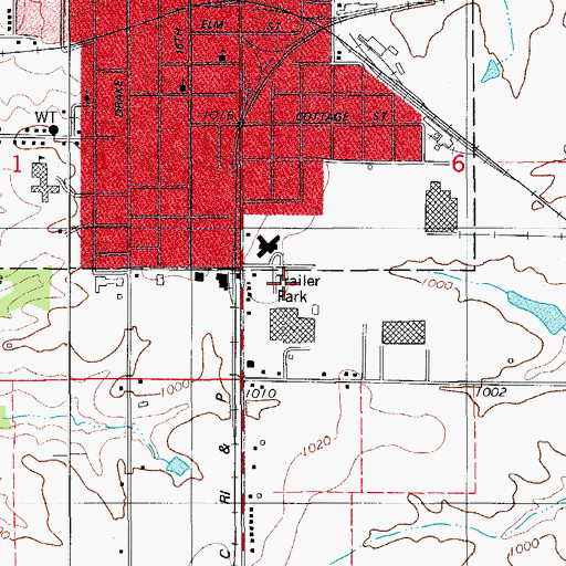 Topographic Map of Highlander Mobile Home Park, IA