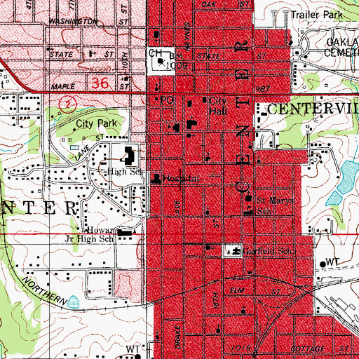 Topographic Map of Chariton Valley Medical Center, IA