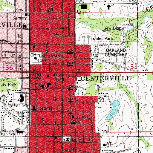 Topographic Map of Tubaugh Family Chiropractic Clinic, IA
