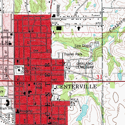 Topographic Map of Peoples Baptist Church, IA