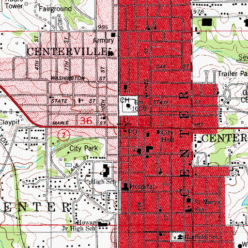 Topographic Map of First Presbyterian Church, IA