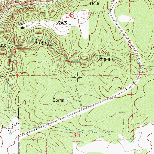 Topographic Map of Beaver Point Number Five Reservoir, CO