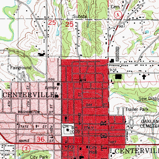 Topographic Map of Church of Christ, IA