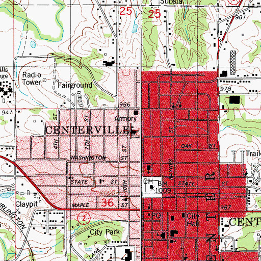 Topographic Map of Lincoln Elementary School, IA