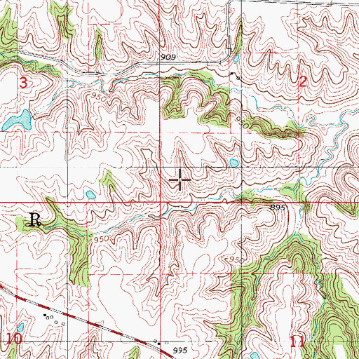 Topographic Map of Moravia Recreation Area, IA