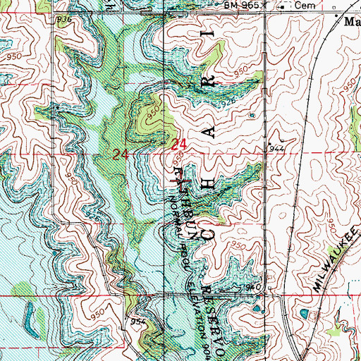 Topographic Map of Buck Creek Park, IA