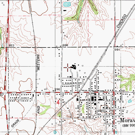 Topographic Map of Moravia Elementary School, IA