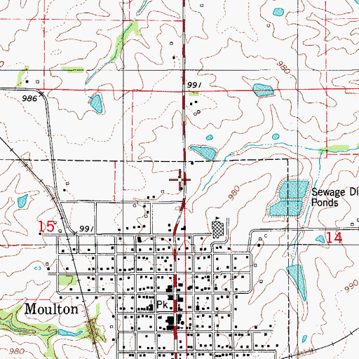 Topographic Map of Moulton Historical Society Museum, IA
