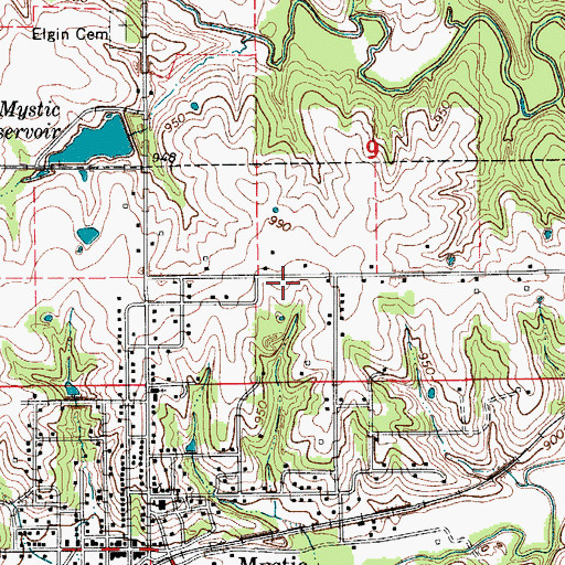 Topographic Map of Mystic Elementary School, IA