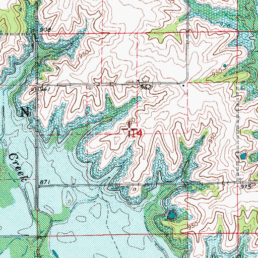 Topographic Map of Antioch Cemetery, IA