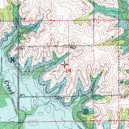 Topographic Map of Fleenor Cemetery, IA