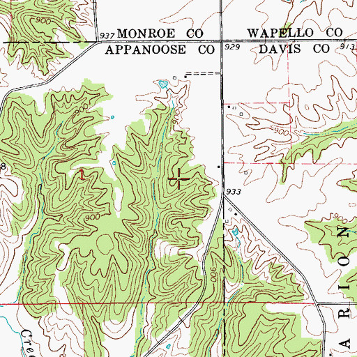 Topographic Map of Albany Cemetery, IA