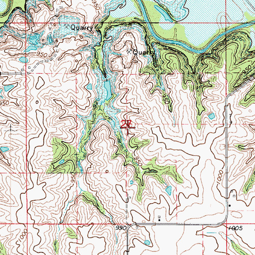 Topographic Map of Cozad Cemetery, IA