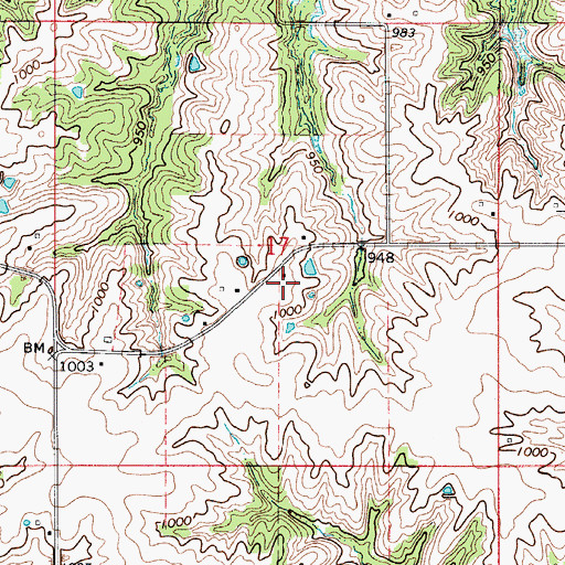 Topographic Map of Wadlington Cemetery, IA