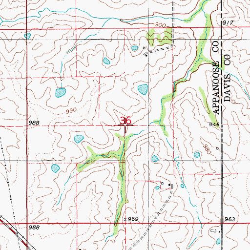 Topographic Map of Staten Cemetery, IA