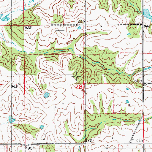 Topographic Map of Croft Cemetery, IA
