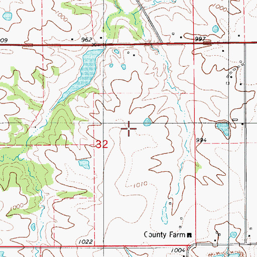 Topographic Map of County Farm Cemetery, IA