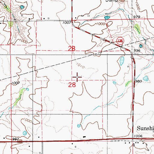 Topographic Map of Baker Cemetery, IA